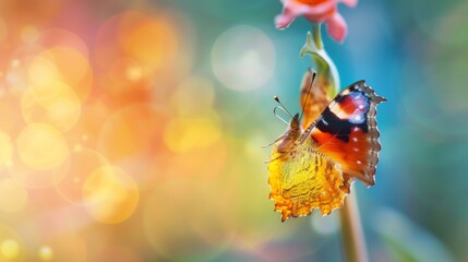 Aufkleber - Close-up of a delicate butterfly emerging from its chrysalis, symbolizing transformation and the beauty of new beginnings.
