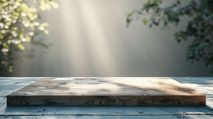 Aufkleber - Table for laying out new products, simple, background. Generative AI.