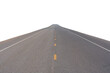 Empty asphalt road isolated on transparent background, PNG File format.