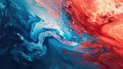 The abstract picture of the two colours between blue and red colour that has been mixing with each other in the form of the ink or liquid to become beautifully view of this abstract picture. AIGX01.