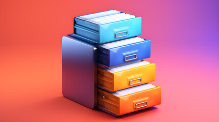 Poster - Document office icon 3d