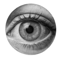 retro halftone collage elements, halftone effect design, eye retro design
