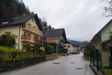 Pustal Village, A Residential Suburb Of Skofja Loka In Gorenjska, Slovenia