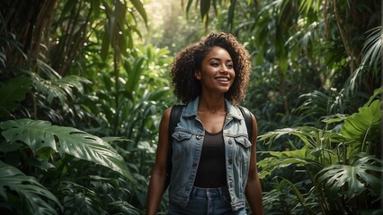 black woman in the jungle