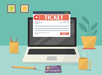 Fototapete - Concetto di pagamento delle imposte online sul laptop - illustrazioni ticket ospedale medico dottore 