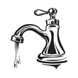 Water Faucet Vector Art, Icons, and Graphics on White Background