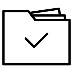 Poster - folder with checkmark icon