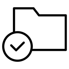 Sticker - folder with checkmark icon