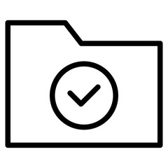 Sticker - folder with checkmark icon