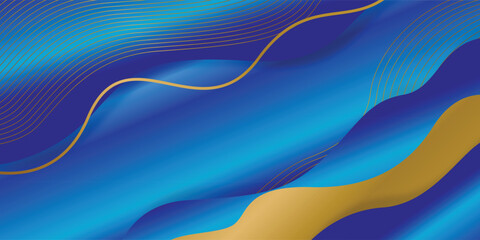 Wall Mural - Modern gradient blue and gold design background