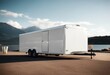 'trailer white supporter release car transport wheel semi-trailer metallic clean simply frame communication mobile shaft trudge pull'