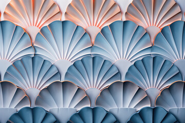 Poster - Sophisticated abstract 3d pattern. Japanese and Scandinavian style. Art deco. Background image. Created with Generative AI technology.