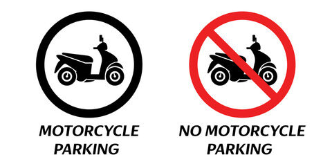 motorcycle parking zone sign. stock vector