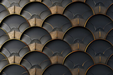 Poster - Sophisticated abstract 3d pattern. Japanese and Scandinavian style. Art deco. Background image. Created with Generative AI technology.