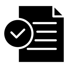 Poster - check file approve icon, file document checkmark icon