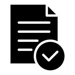 Poster - check file approve icon, file document checkmark icon