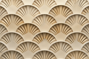 Poster - Sophisticated abstract 3d pattern. Japanese and Scandinavian style. Art deco. Background image. Created with Generative AI technology.