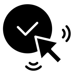 Poster - Mouse cursor clicking  checkmark icon