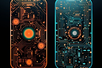 Poster - Hacker Convention Badge Designs: Electric Circuit Board Layout Innovations