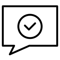 chat bubble with checkmark icon