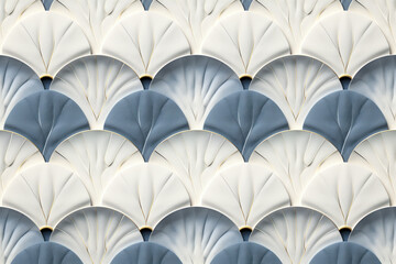 Poster - Sophisticated abstract 3d pattern. Japanese and Scandinavian style. Background image. Created with Generative AI technology.