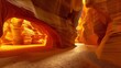Antelope Canyon in Rich Red and Orange Hues, Majestic Natural Beauty, Popular Tourist Attraction - Travel & Tourism