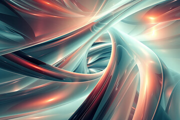 Poster - Abstract background with reflections and caustics. Hi-tech. Futuristic background image. Created with Generative AI technology.