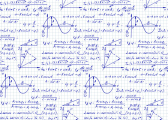 vintage education background. mathematical law theory and formula equation on notebook page. vector 
