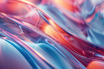 Poster - Abstract background with reflections and caustics. Hi-tech. Futuristic background image. Created with Generative AI technology.