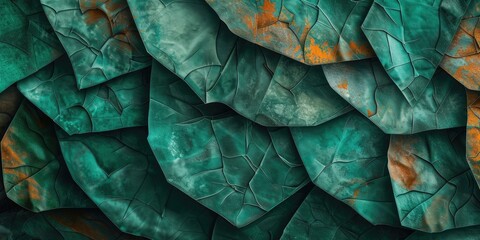 Wall Mural - A close-up of lush green leaf texture reveals intricate patterns and vibrant hues, inviting viewers to immerse themselves in nature's beauty.