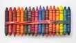 A close-up image of a group of large crayons held together with a rubber band.