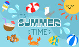 Fototapeta  - It's Summertime Fun and Sunshine Illustration