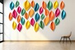 a wall with a bunch of colorful hats on it