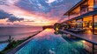 This is a photo of a luxury hotel with an infinity pool overlooking the ocean