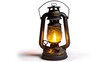 Vintage Kerosene Lantern Glowing with Warm Radiant Light on Simple White Background