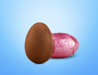 Canvas Print - tasty sweet chocolate egg on desk