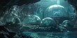 futuristic underwater research facilitytransparent tunnels and illuminated marine life