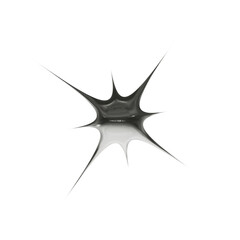 Poster - Metal element in y2k style with chrome effect isolated on a white background. Vector illustration for retro futuristic design