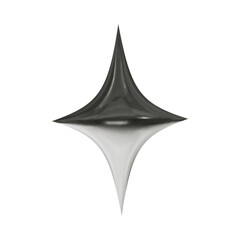 Poster - Metal star in y2k style isolated on white background. Vector illustration