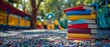© Anastasiia - Kids books at a school playground promoting diversity and learning through play. Concept Diverse Representation, Educational Play, School Environment, Children's Books, Outdoor Learning