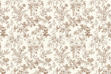 Poster - Toile floral pattern tapestry. Vintage botanical wallpaper pattern. Background image. Created with Generative AI technology