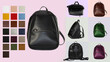 Elegant youth backpack in the design of a fashion catalog.