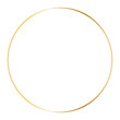 Golden circle frame. Vector outline thin round aesthetic geometric shine border for invitations design