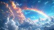 Aurora Dreams: Anime Rendition of Rainbow in Azure