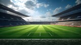 Fototapeta Sport - Soccer Stadium Perspective: Grass View - 8K Photorealistic Image

