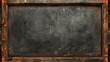 Vintage educational blackboard with chalk texture, wooden frame, old-fashioned background for school or learning concept design template