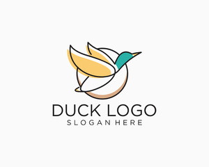 Sticker - line art duck logo