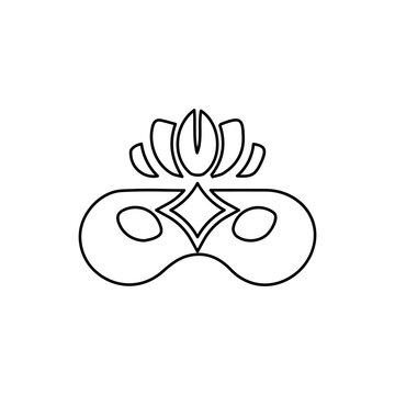 mask icon, Rio, carnival, on a white background, vector illustration