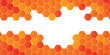 Honeycomb hexagon isolated on white background. Vector illustration. Orange hexagon pattern look like honeycomb