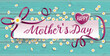 Turquoise Wood Daisy Paper Banner Happy Mothersday
